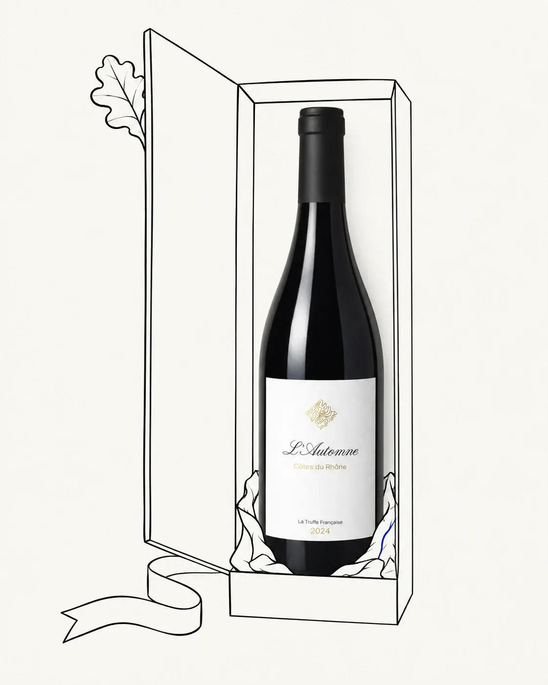 L’Automne Côtes du Rhône Rotwein in seiner illustrierten Box